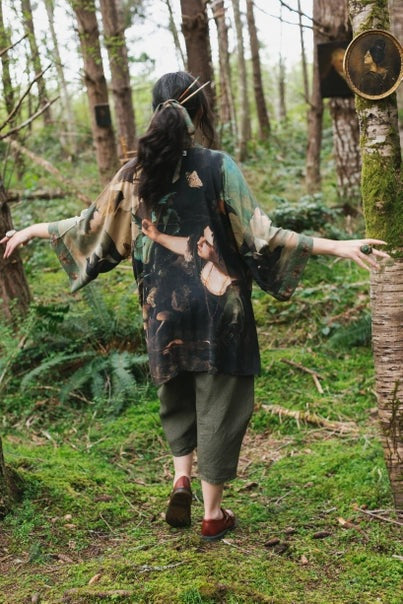 Heartwork Bamboo Cropped Kimono Cardigan