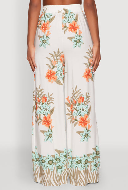 High Waist Floral Palazzo Pants