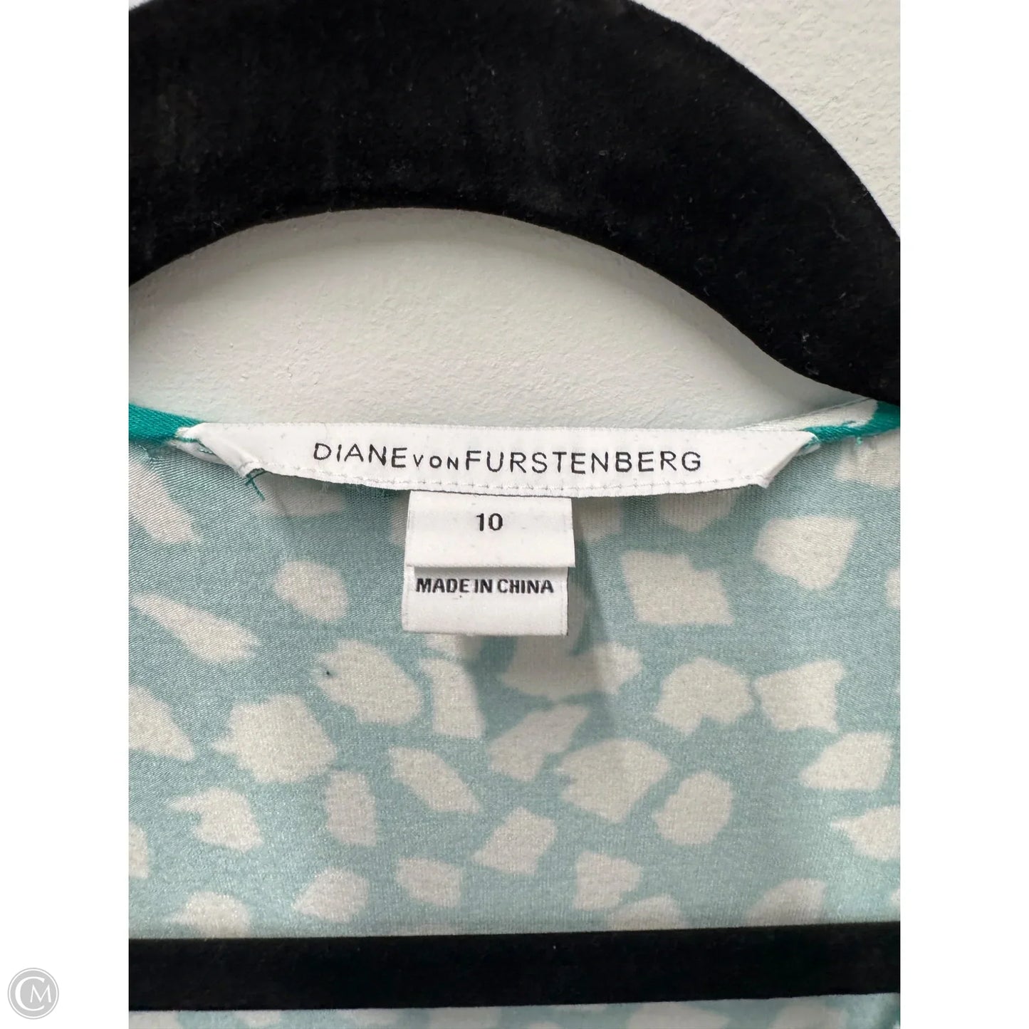 Dress Designer By Diane Von Furstenberg In Green & White, Size: 10