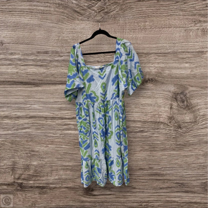 Dress Casual Midi By Clothes Mentor In Blue & Green, Size: Xl