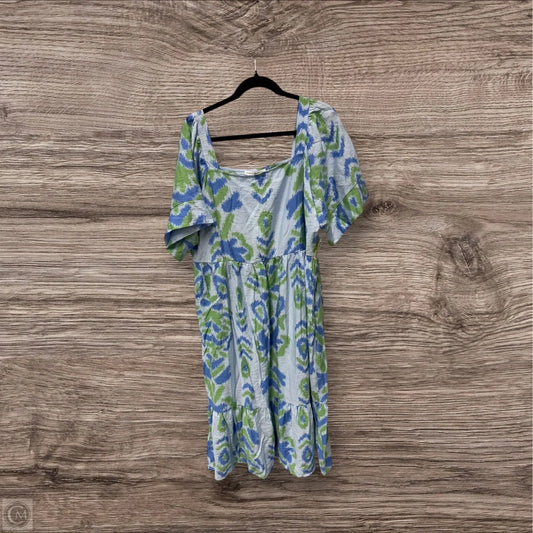 Dress Casual Midi By Clothes Mentor In Blue & Green, Size: Xl