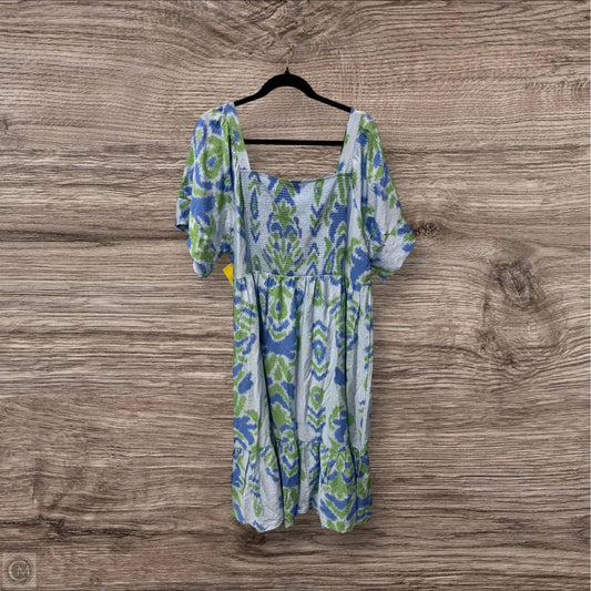 Dress Casual Midi By Clothes Mentor In Blue & Green, Size: Xl