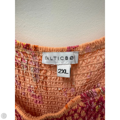 Dress Casual Maxi By Clothes Mentor In Orange & Pink, Size: 2x