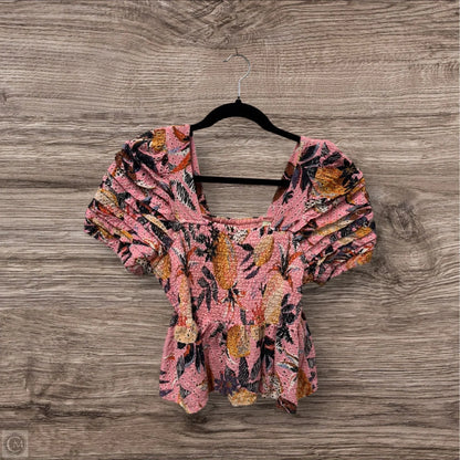 Blouse Short Sleeve By Farm Rio In Tropical Print, Size: L