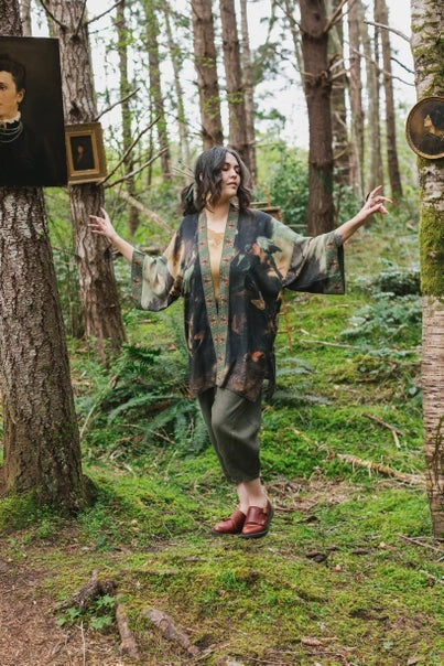 Heartwork Bamboo Cropped Kimono Cardigan