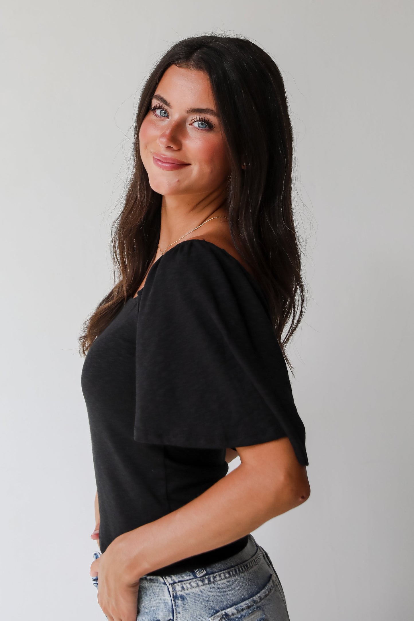 FINAL SALE - Sweet Cuteness Flutter Sleeve Top