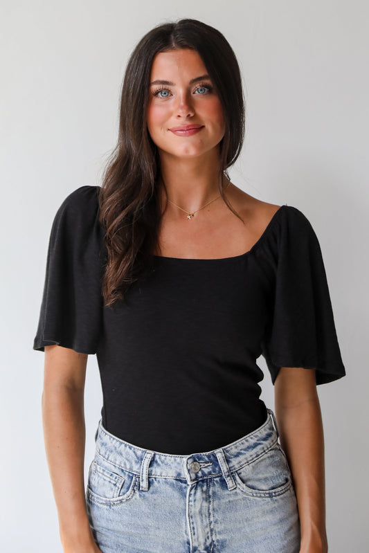 FINAL SALE - Sweet Cuteness Flutter Sleeve Top