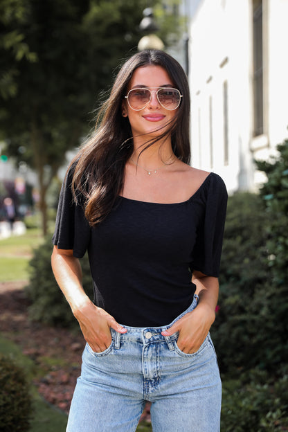 FINAL SALE - Sweet Cuteness Flutter Sleeve Top