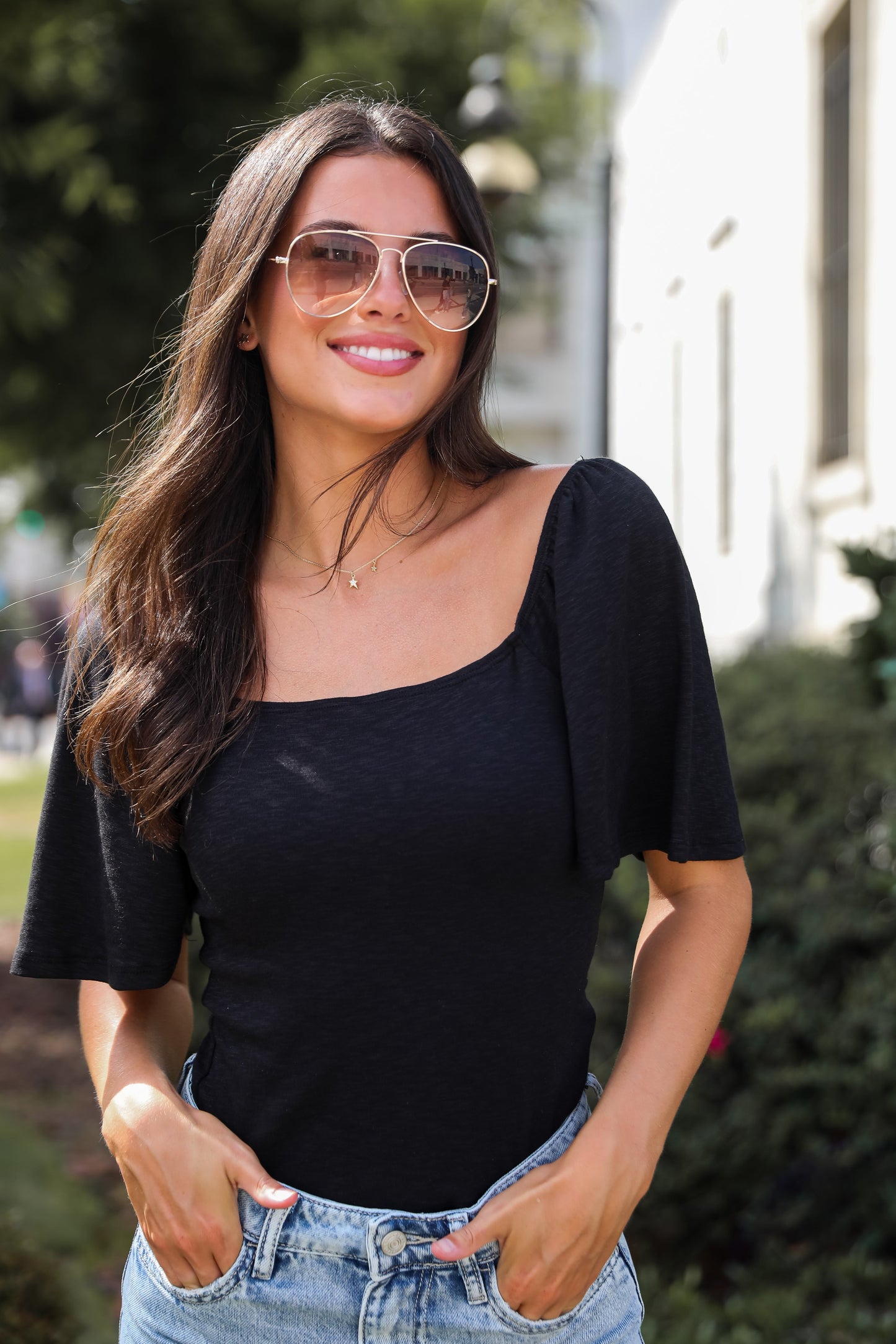 FINAL SALE - Sweet Cuteness Flutter Sleeve Top